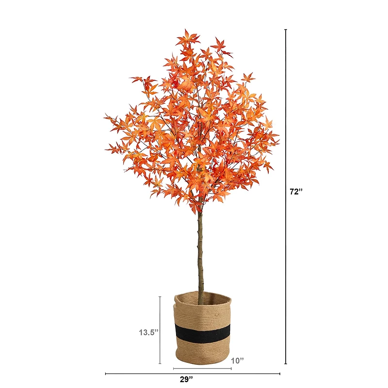 6ft. Artificial Autumn Maple Tree with Basket