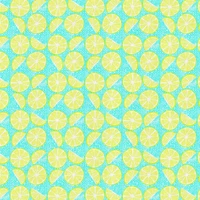 Fabric Editions Turquoise Lemon Slices Cotton Fabric