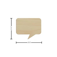 Essentials by Leisure Arts 24 Pack 3.75" x 3.13" Rectangle Thought Bubble Flat Wood Shape