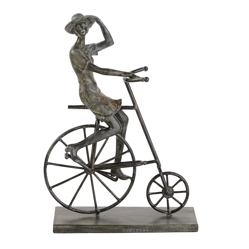 13" Bronze Polystone Traditional Bicycle Sculpture
