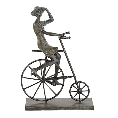 13" Bronze Polystone Traditional Bicycle Sculpture