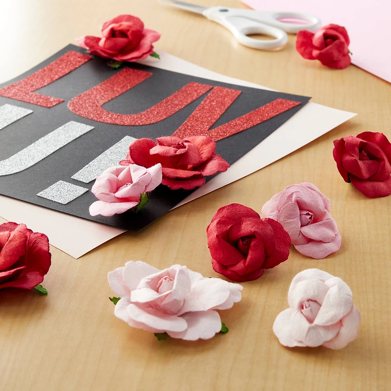 Pink & Red Paper Roses by Recollections™, 36ct.