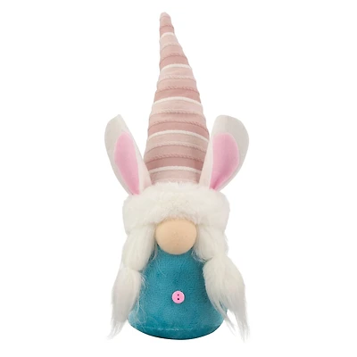 13" Blue and Pink Girl Easter Bunny Gnome
