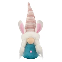 13" Blue and Pink Girl Easter Bunny Gnome