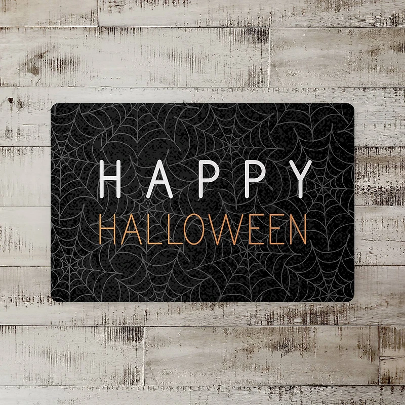 Happy Halloween Spider Webs 27" x 18" Floor Mat