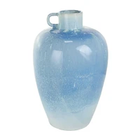 18" Blue Unique Textured Ceramic Ombre Vase