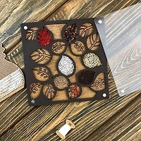 Wonderland Crafts 5" x 5" Leaf Bead Organizer with Transparent Cover