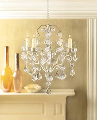 15" Ivory Baroque Candle Chandelier