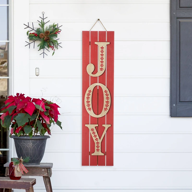 Glitzhome® 42" Christmas JOY Wood Porch Sign