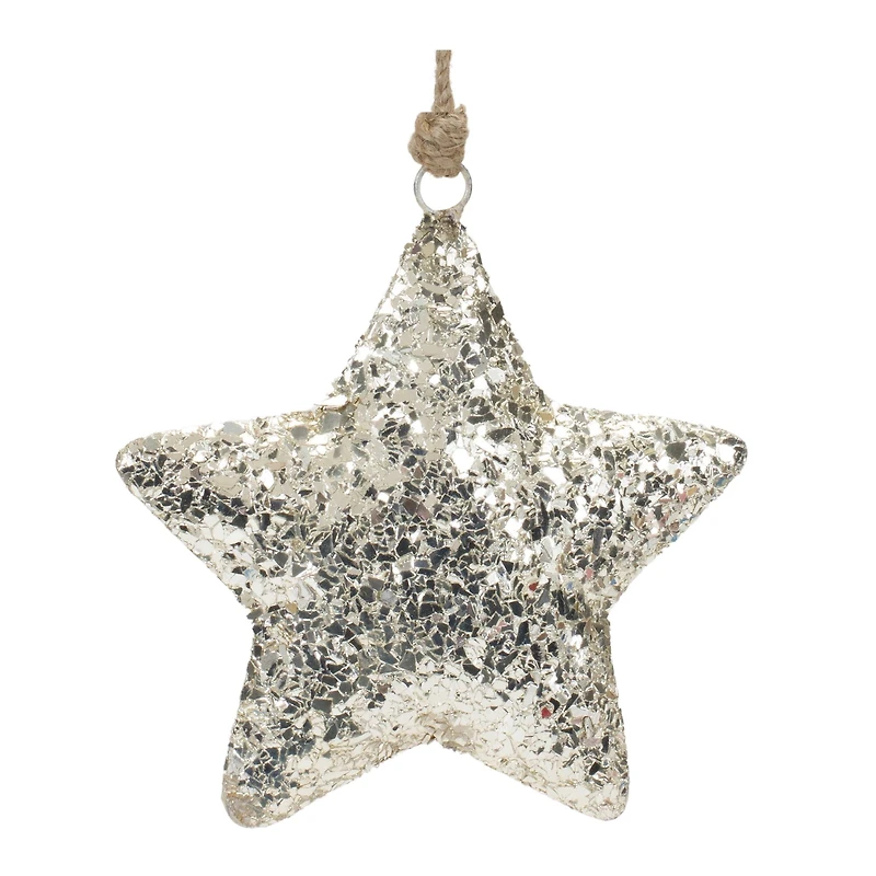 6.5" Mosaic Metal Star Ornament Set