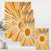 Designart - Minimalist Bright Shining Orange Sun Rays I