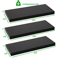 Mind Reader 15" Floating Shelves with Invisible Brackets