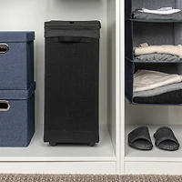 Household Essentials Narrow Collapsible Laundry Hamper with Liner & Lid