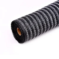 10" x 19ft. Black & White Stripe Poly Burlap Mesh by Celebrate It™