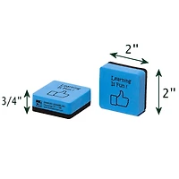 Charles Leonard Blue & Black Learning is Fun Mini Whiteboard Eraser, 3 Packs of 15
