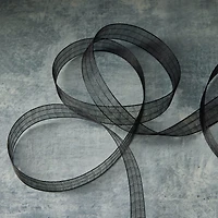 5/8" x 5yd. Black Plaid Organza Ribbon by Celebrate It™