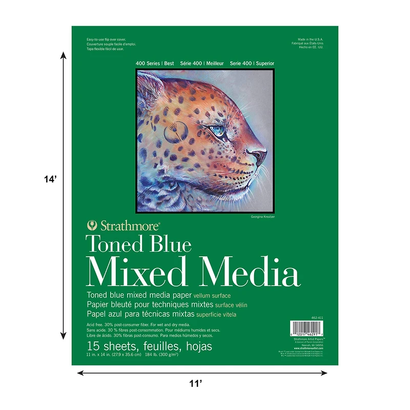 Strathmore® 400 Series Recycled Toned Blue Mixed Media Paper Pad