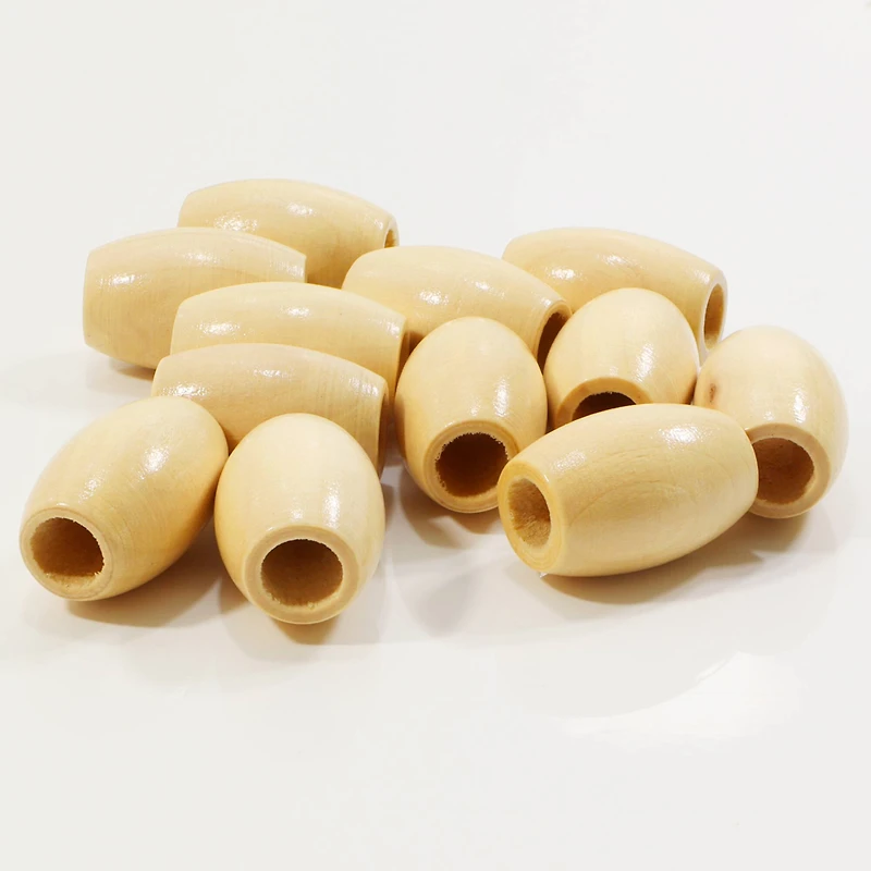 Natural Wood Oval Beads by Loops & Threads®, 32mm