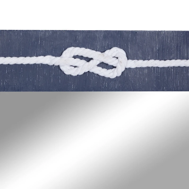 31" Blue Wood Contemporary Wall Mirror