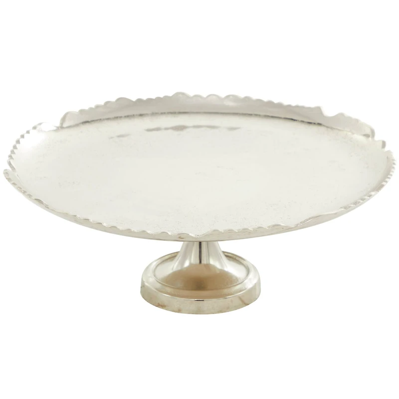 CosmoLiving by Cosmopolitan 16" Silver Aluminum Cake Stand