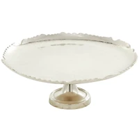 CosmoLiving by Cosmopolitan 16" Silver Aluminum Cake Stand
