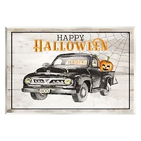 Stupell Industries Happy Halloween Pumpkin Truck Wall Plaque Art