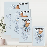 Designart - Flying Fish On Peonies