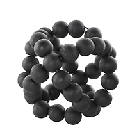 Black Wood Beaded Orbs Set