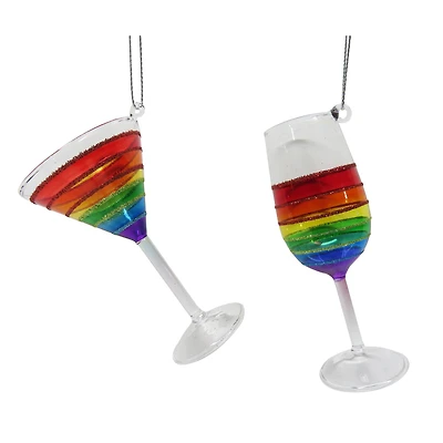 Assorted 3.75" Pride Cocktail Glass Ornament, 1pc. by Ashland®