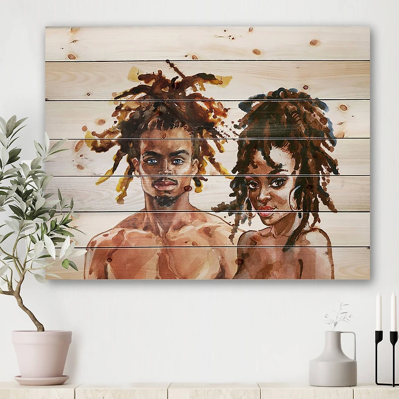 Designart - Portrait of Afro American Couple
