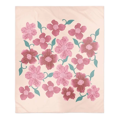 Pink Florals 50" x 60" Coral Fleece Blanket