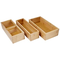 Kitchen Details 4-Compartment Bamboo Drawer Organizer Set
