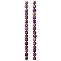 12 Pack: Purple Crackled Jasper Round Beads, 8mm by Bead Landing™