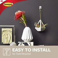 Command™ Small Decorative Metal Hooks, Stainless Steel