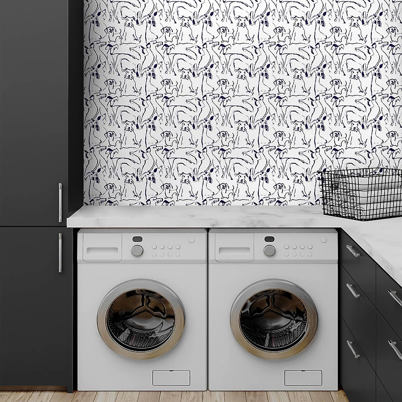 Surface Style Dog Doodle Ink Peel & Stick Wallpaper