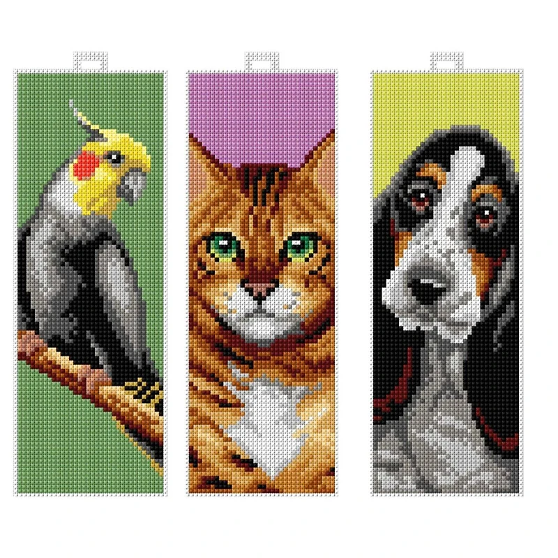 Orchidea Counted Cross Stitch Kit With Plastic Canvas Animals Set Of 3 Designs
