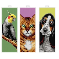Orchidea Counted Cross Stitch Kit With Plastic Canvas Animals Set Of 3 Designs