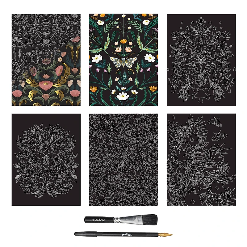 Brea Reese™ 9" x 12" Fall Florals Scratch Art Paper Pad