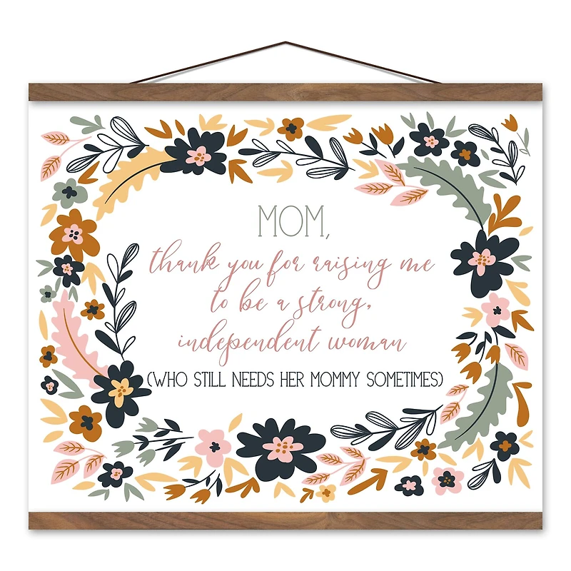 Thank You Mom Teak Hanging Canvas