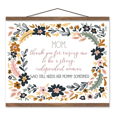 Thank You Mom Teak Hanging Canvas