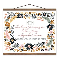 Thank You Mom Teak Hanging Canvas