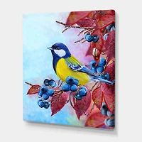 Designart - Bright Bird Bullfinch Sitting On A Branch II