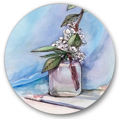 Designart - Cherry Blossom In Glass Jar