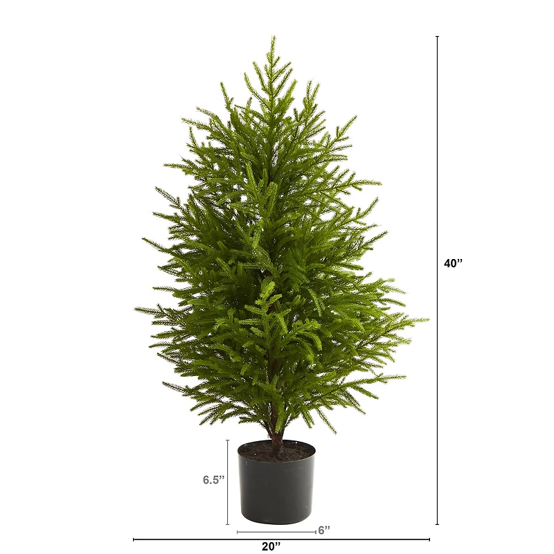 3.5ft. Unlit Norfolk Island Pine Natural Look Artificial Christmas Tree