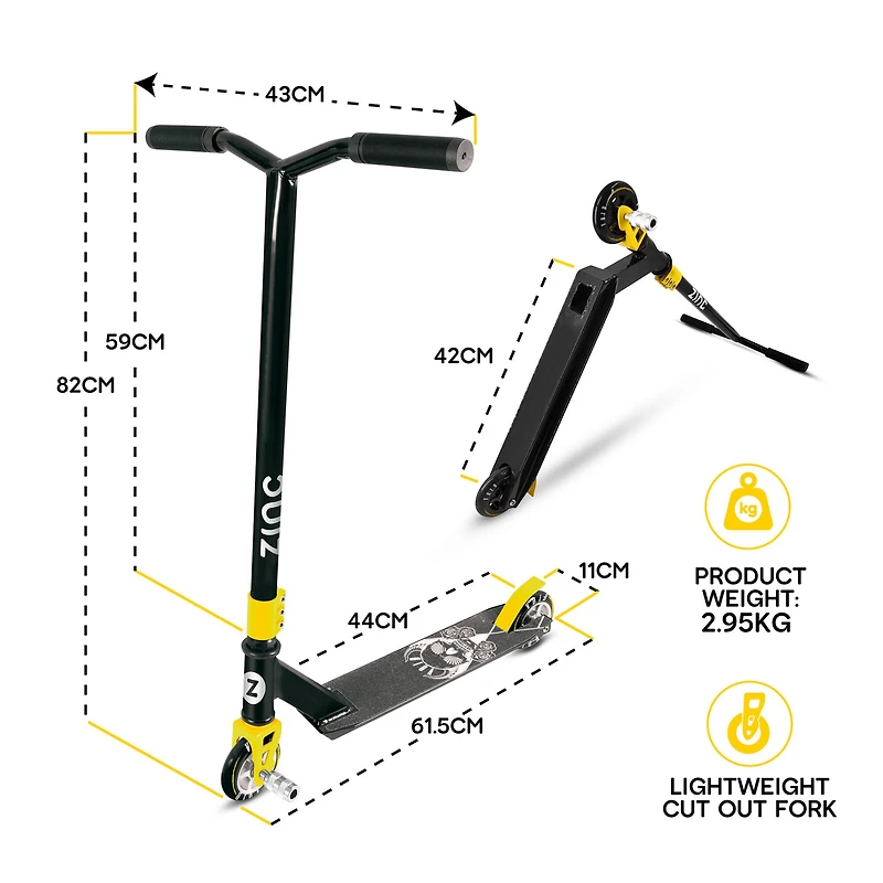 HY-PRO Zinc Yellow Void Stunt Scooter