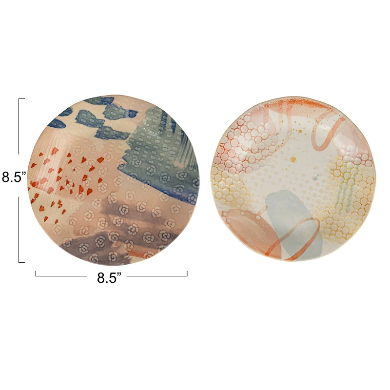Hello Honey® 8.5" Abstract Elegance Stoneware Plate Set