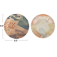 Hello Honey® 8.5" Abstract Elegance Stoneware Plate Set