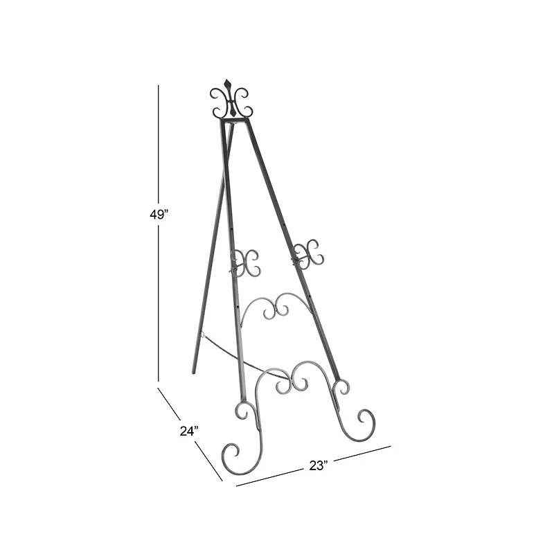 49'' Black Iron Traditional Easel