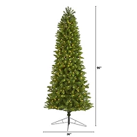 8ft. Pre-Lit Virginia Spruce Artificial Christmas Tree, Warm White LED Lights