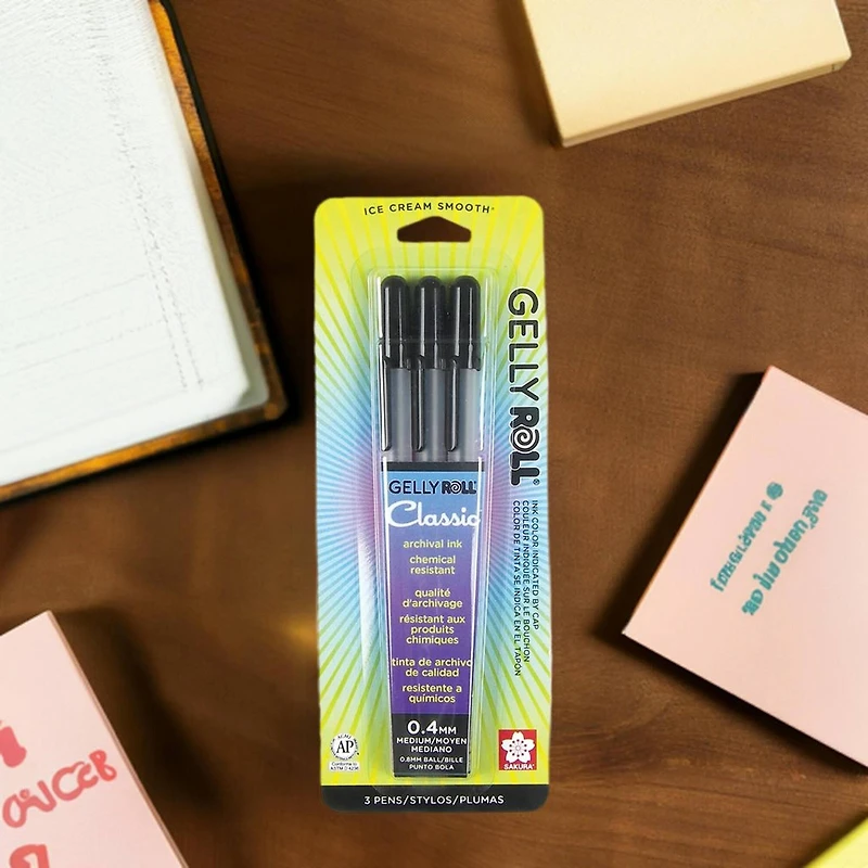 Gelly Roll® Classic™ 08 Medium Point Black Gel Pens, 3ct.